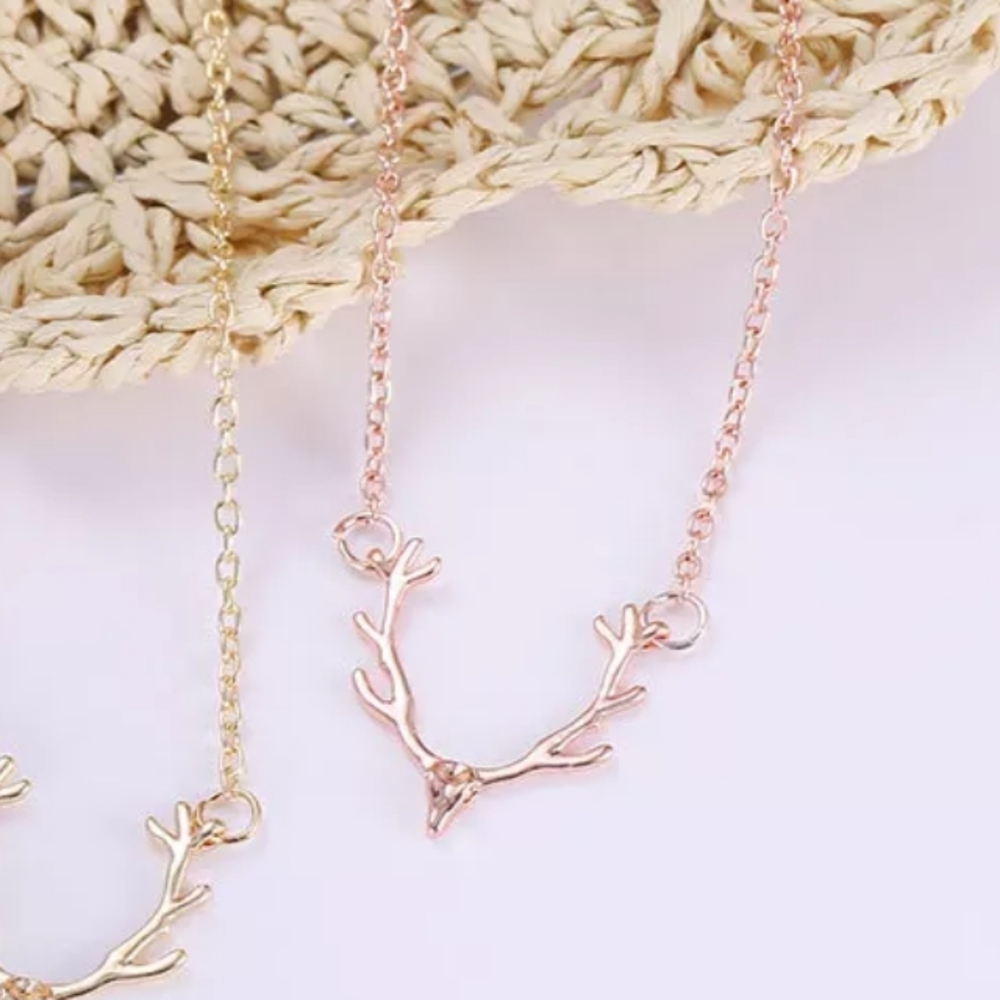 ♡Darla♡ Antler Rose Gold Necklace - Picture 2 of 3
